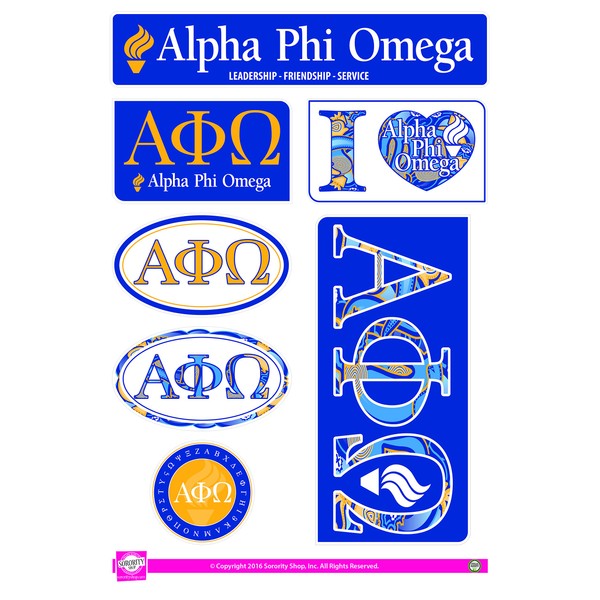 Alpha Phi Omega - Sticker Sheet - Lifestyle Theme