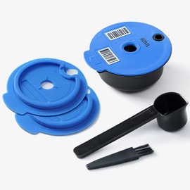 i Cafilas Reusable Coffee Capsule Coffee Filter for Tassimo Bosch, Refillable Coffee Capsule Compatible with Tassimo Bosch, 1 x 60 ml Capsule + 2 x Disc Lids Replacement Caps