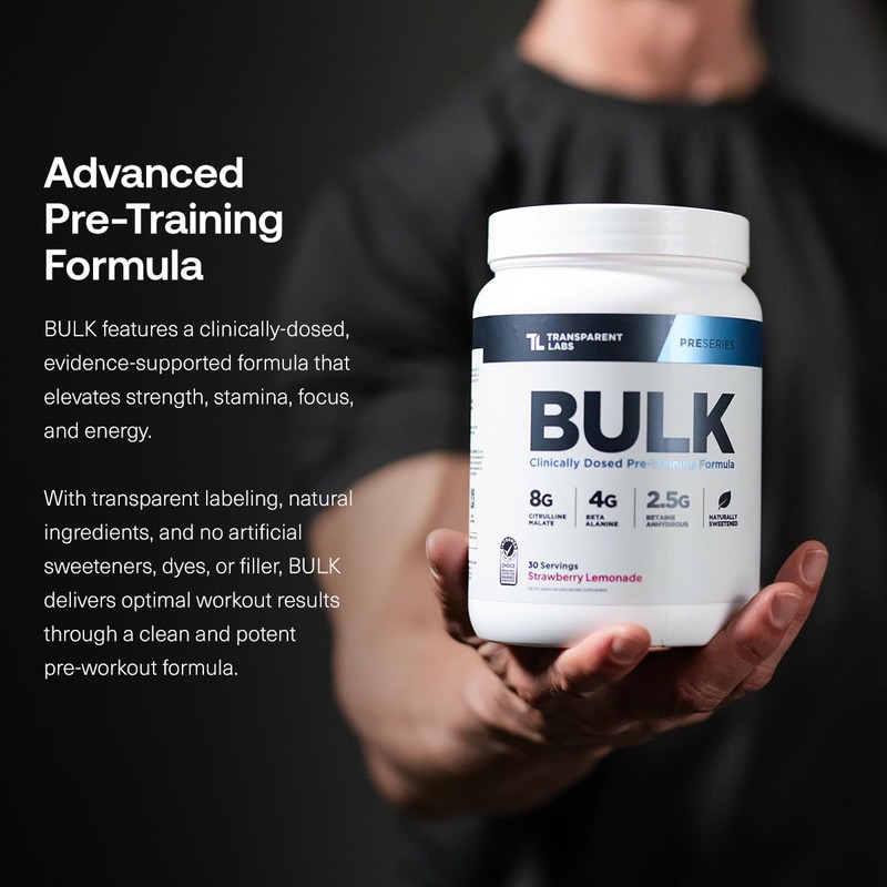 Transparent Labs Bulk Pre Workout Powder - Naturally Sweetened Advanced