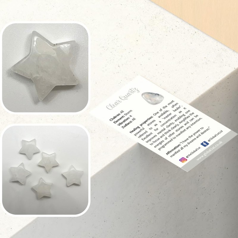 VIE Crystal Star, 2cm, Clear Quartz