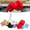6 Pairs Car Rearview Mirror Hanging Plush Dice with Dots