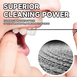 3 Pack Floss Refill Compatible with Burst Refillable Dental Floss Dispenser, Mint Flavor Bamboo Charcoal Floss for Food Residues Removal, Waxed, BPA-Free, 3 x 54 Yds