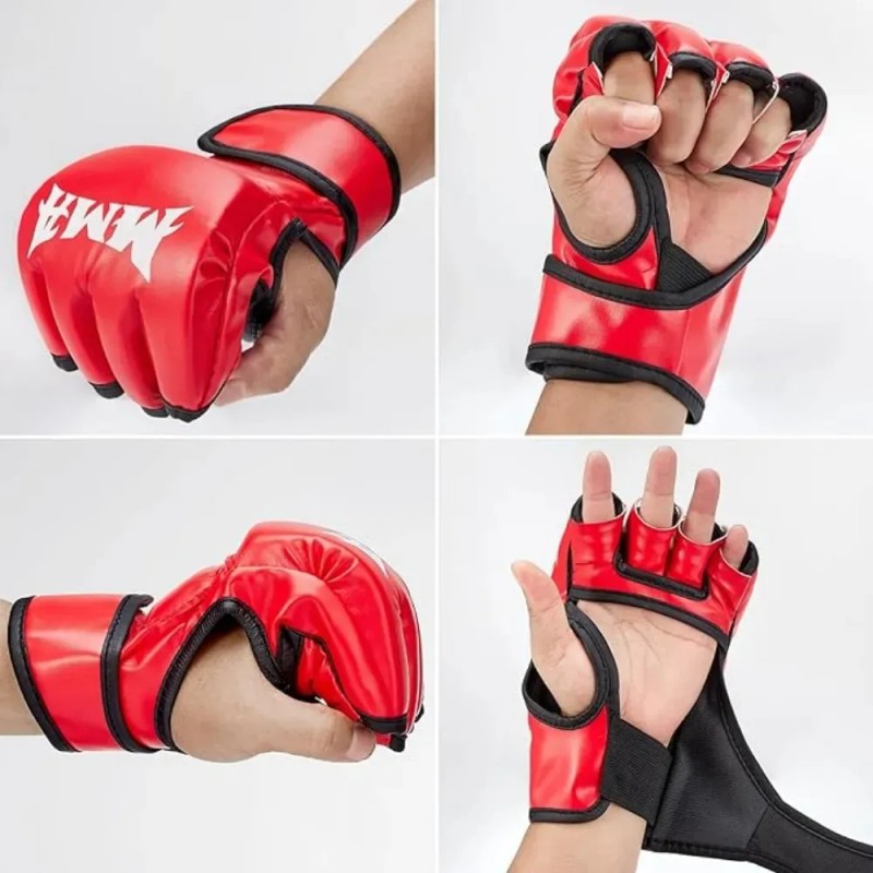 Guantes De Boxeo Con Entrenamiento De Medio Dedo Kickboxing