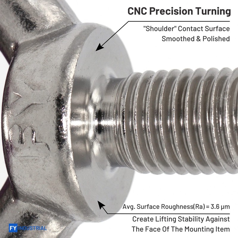 Stainless Steel Machinery Shoulder Lifting Eye Bolt (M16, 4 Items)