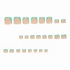 MISUD Green Press on Toenails Glossy Fake Toe Nails Glue