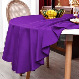 MEANMOY 2 Pack Purple 210 GSM Water & Stain Resistant Square Tablecloth - Solid 54 x 54 Inch Rectangle Table Cloth in Wrinkle Free Washable Wipe Clean Polyester for Wedding, Party, Banquet (2 Pcs)