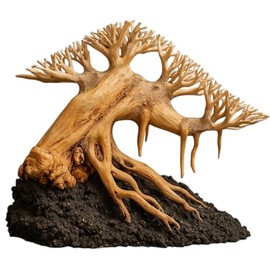Azil Natural Aquarium Driftwood Bonsai Tree – Handcrafted for Freshwater & Saltwater Tanks, Durable Aquascaping Decor, Perfect Centerpiece for Medium-Sized Aquariums (Bonsai Length 7.8'')