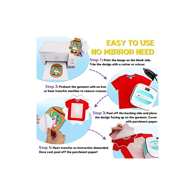 HTVRONT Heat Transfer Paper for Dark T Shirts -20 Pack