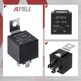 APIELE Car Relay with Socket 12 Volt 40 A 5 Pin SPDT Car Relay for Car/Truck/Motor/Vehicle Pack of 2