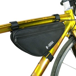 Qchomee Bike Frame Bag, Waterproof Bicycle Top Tube Pouch, Triangle Cycling Frame Bag Strap-On Bike Front Bags Professional Bicycle Accessories Seat Bag