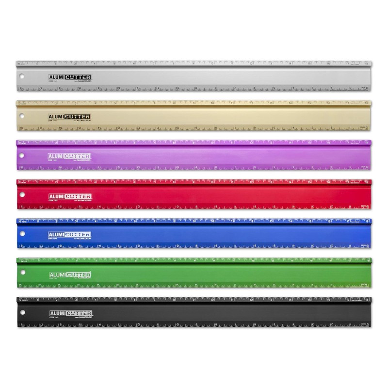 Alumicolor AlumiCutter Aluminum Steel Straight Edge for Office, School, Engineering