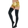 ToBeInStyle Women's Wet Look Latex Thigh Hi Stocking - Black