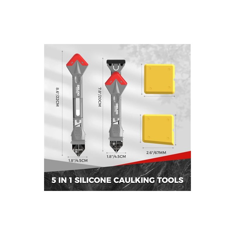 5 in 1 Caulking Tool with 5 Silicone Pads and