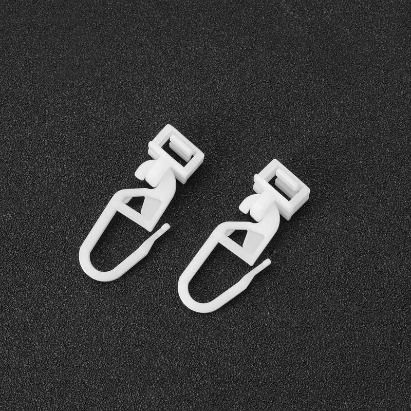 LT Easiyl 40Pcs White Plastic Curtain Hooks 34mm Curtain Rail