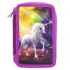 Idena 20126 Triple Pencil Case with 3 Zip Compartments Unicorn