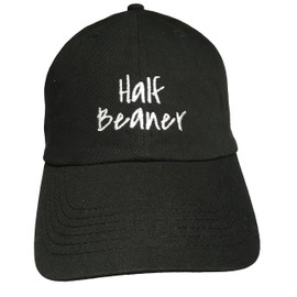 Half Beaner - Black Embroidered Ball Cap