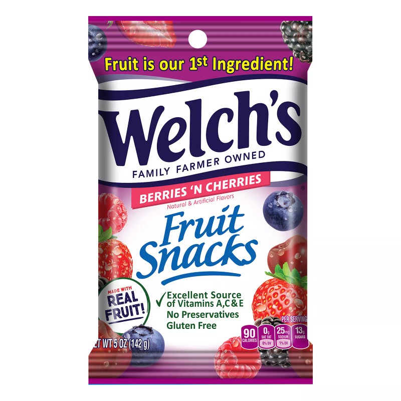 Welch's Welchs Fruit Snack, Berry Cherry, 5-Ounce Bag (1-Bag) -