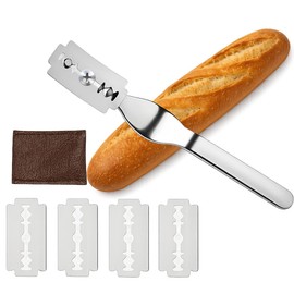 Bread Lame Scoring Tool for Sourdough – Premium Stainless Steel Bread Scorer with 5 Blades & Safety Cover – Dough Lame for Artisan Bread Baking, Gifts for Bakers & Bread Lovers-1Pack