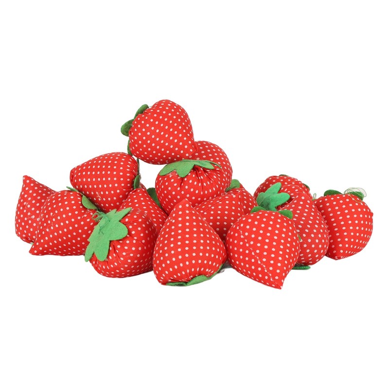 20pcs Sewing Pin Cushion Cotton Soft Lightweight Cute Strawberry Shaped