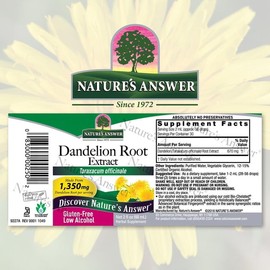 Nature's Answer Dandelion Root, 2 Oz Raíz de Diente de León, 60 Ml. Suplemento de apoyo al higado.