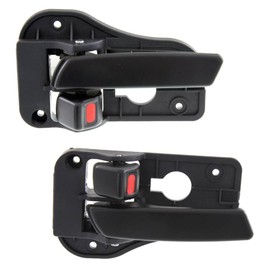 For Kia Rondo 2007 08 09 10 11 2012 Interior Door Handle Driver and Passenger Side Pair Front Or Rear Black | With Door Lock Button | All Submodels | KI1352112, KI1353112 | 826101D000WK, 826201D000WK