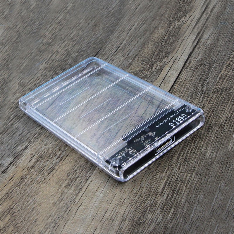 Transparent 2.5-inch HDD Case, USB 3.0 Connection, SATA Compatible, HDD/SSD,