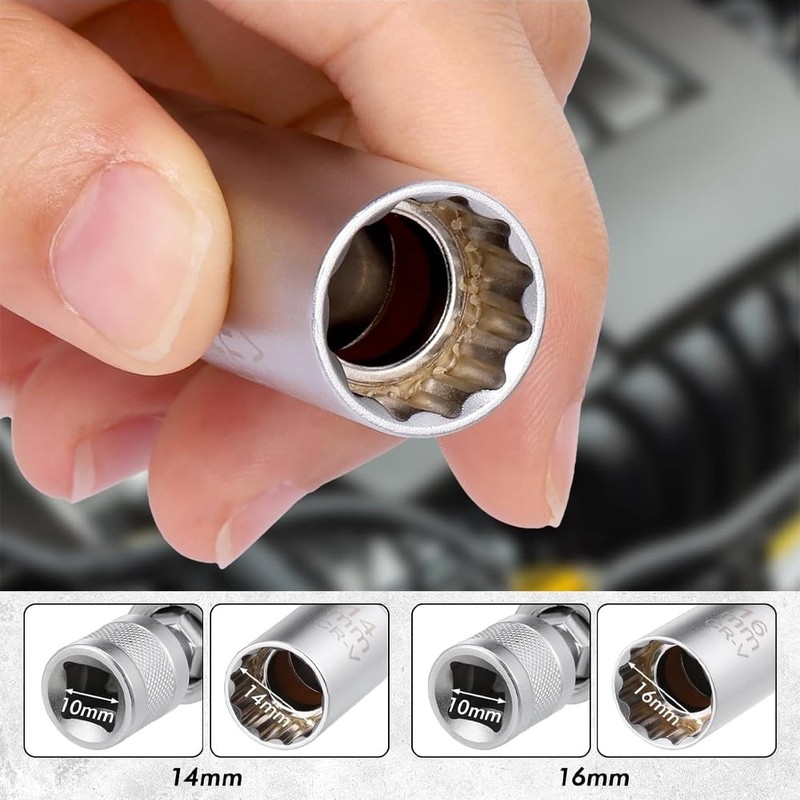 Thin Wall Spark Plug Socket, 2Pcs Magnetic Spark Plug Socket