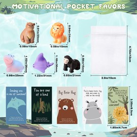 Fumete 25 Sets Appreciation Gifts Desk Pets for Coworkers Students Resin Pocket Office Favors with Animal Pun Note Cards Inspirational Thank You Gifts for Staff Teacher Nurse Assistant Volunteer