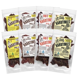 Hardtimes Handcrafted Beef Jerky - Variety Flavors - 8 Pack of 2.25 oz. Bags