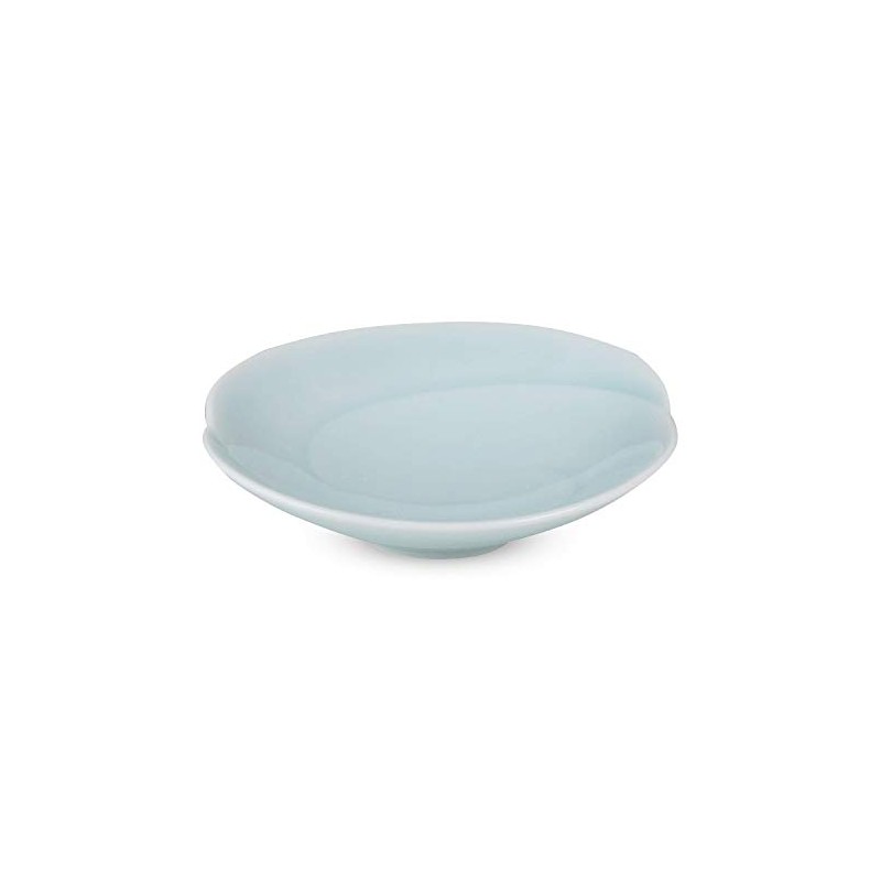 Hakusan Toki Toki Shallow Bowl, Small, Blue-white Glaze, Approx. φ4.9