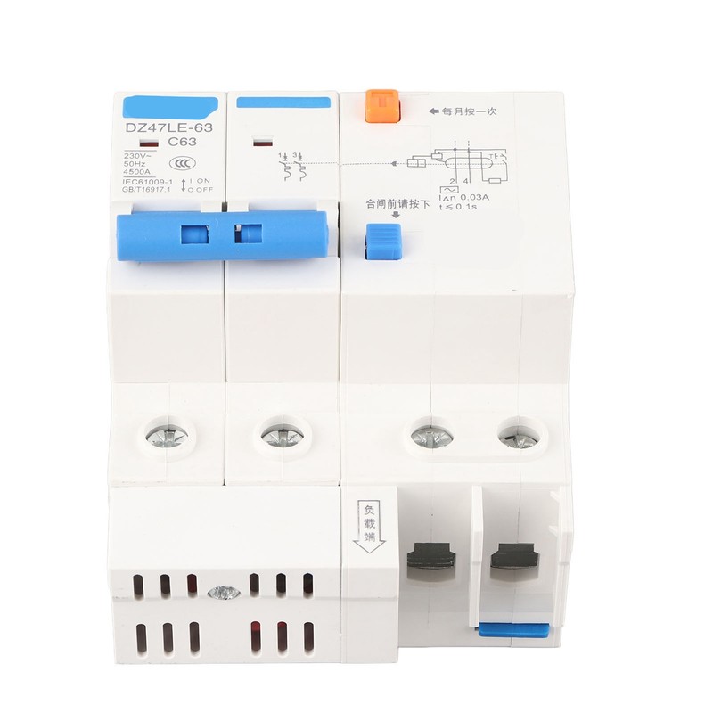 DZ47LE‑63 2p N C63 RCCB Residual Current Circuit Breaker 63A