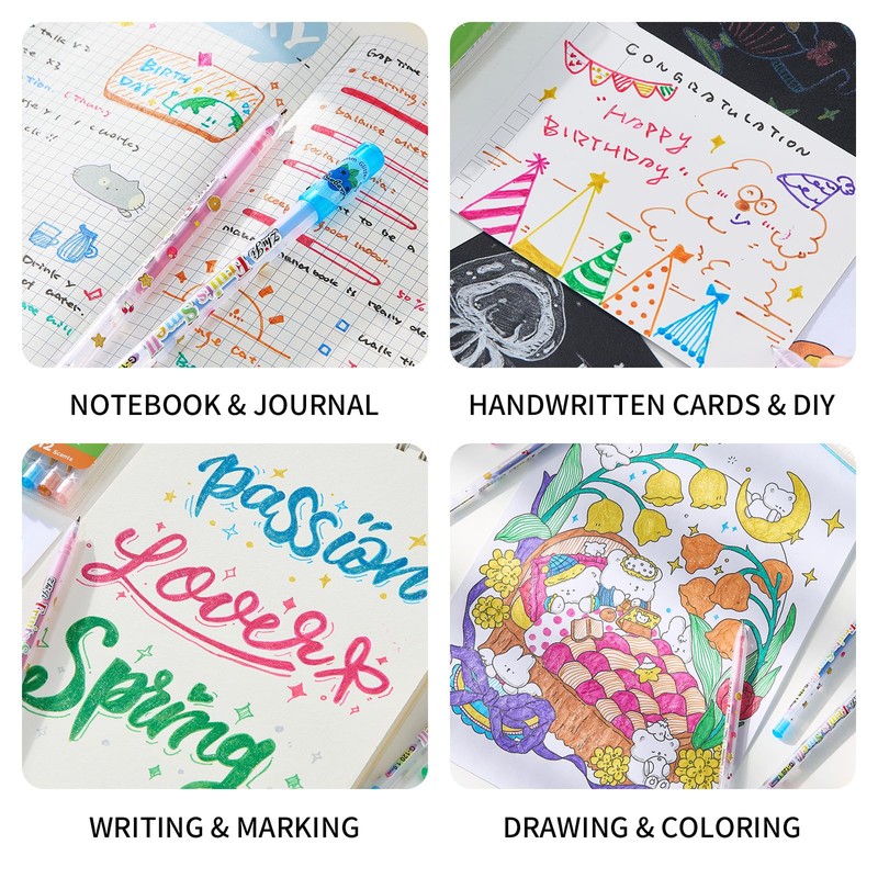 EpenGo Scented Glitter Gel Pens for Adults, 12 Colors Fruity