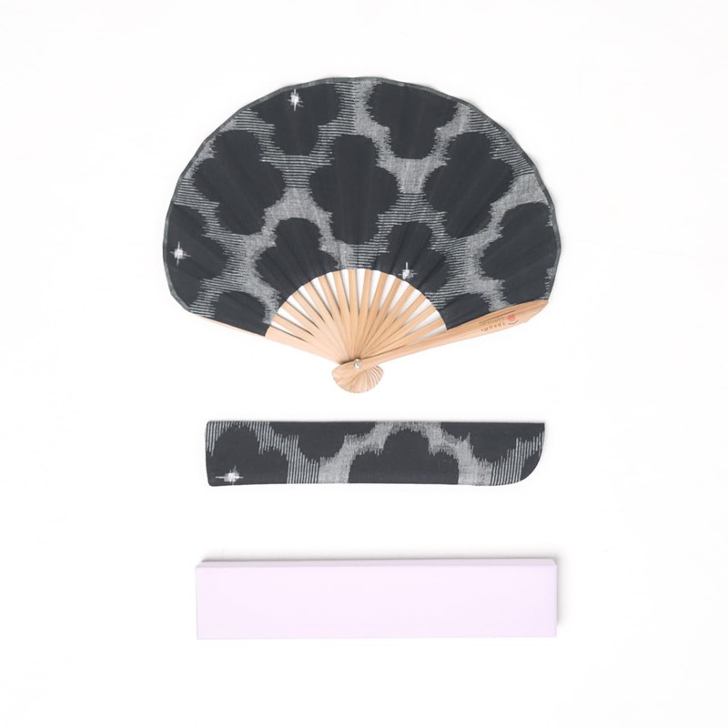 [TAKUMI Collection] 久留米絣 扇子（貝殻）/ 夜空のクローバー