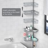 KEGII 4-Tier Corner Shower Caddy Tension Pole - Adjustable Shower