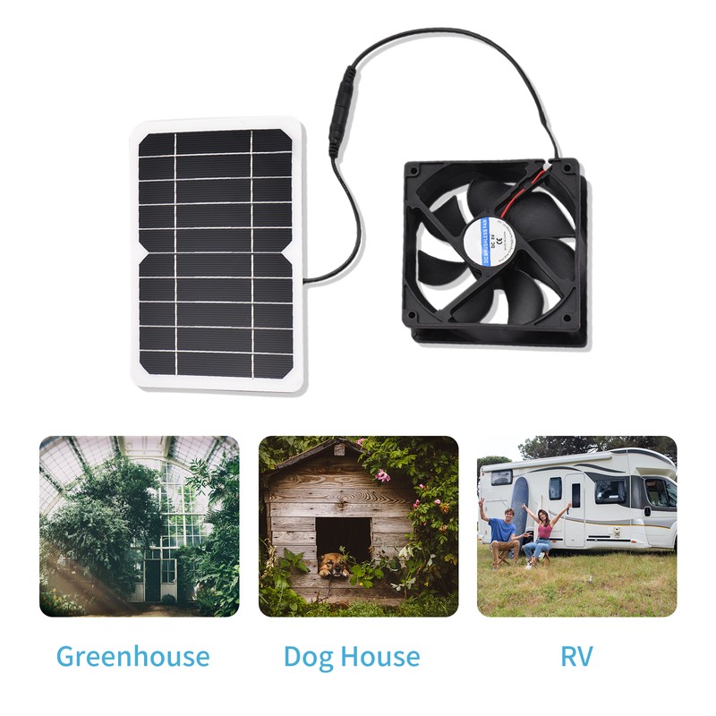6W 5V Solar Panel with Fan Ventilator Chicken Coops Solar