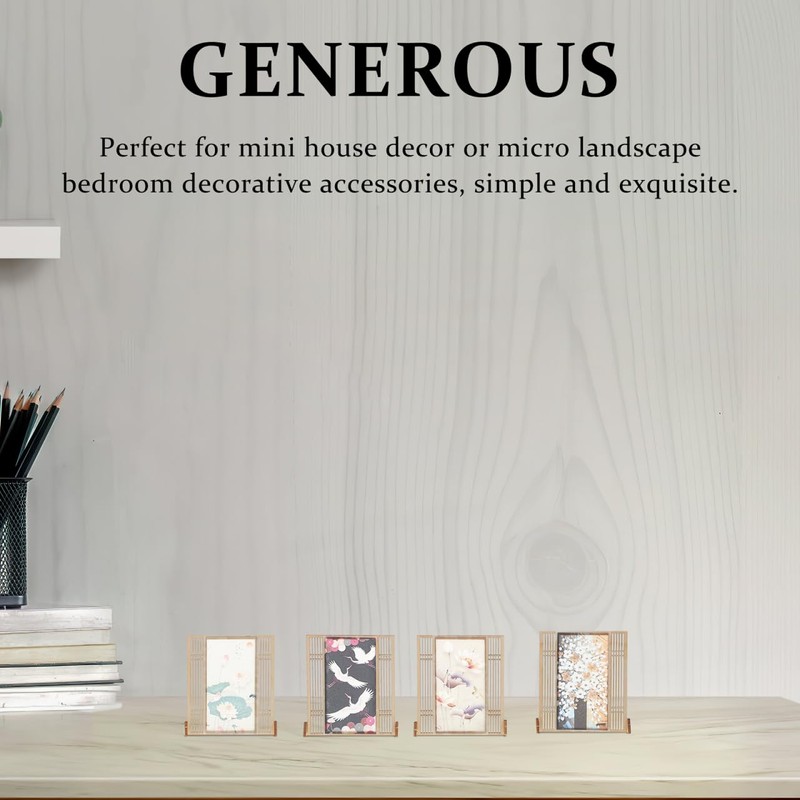 Totority 1 Set Miniature Lacquerware Folding Screen, Mini Chinese Style,