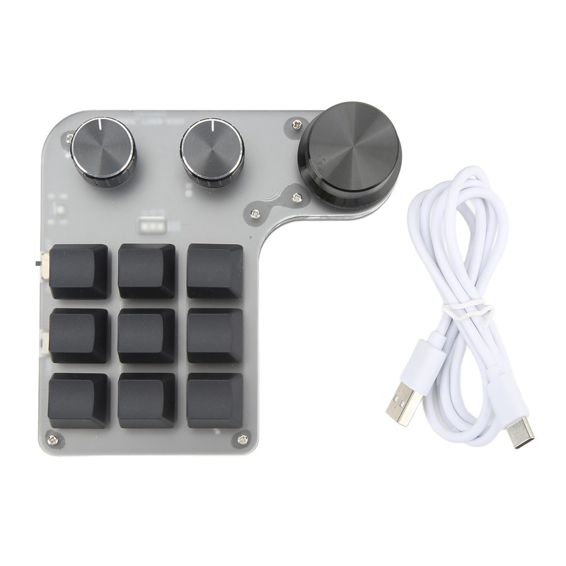 Mini Keypad 9 Keys 3 Knob RGB Multifunctional DIY Shortcut