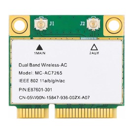 CENPEK PCIE WiFi Card MC-AC7265 - Dual Band 2.4G/5G Bluetooth WiFi Network Adapter for Laptop Notebook PC Win7 Win 8 Win 10