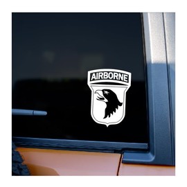 101st Airborne Vinyl Decal (White, 6 inches Tall)