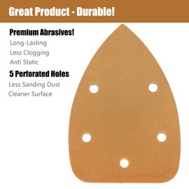 240 Grit Mouse Sander Sandpaper, 50Pcs Sanding Pads for 5.5'' Detail Sanders, Hook n Loop Sandpaper Mouse Discs for Woodworking, Metalworking, Crafts, Projects on Autobody, Fiberglass, PVC (240 Grit)