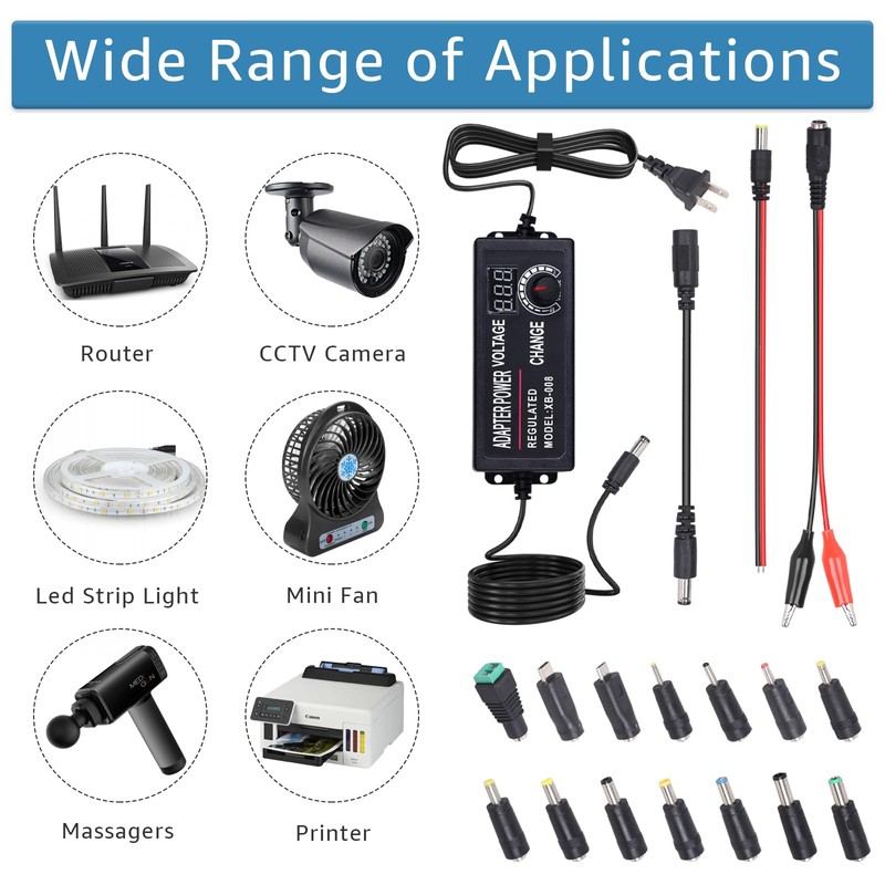 Universal Power Supply 3V~24V 3A 72W Adjustable Variable Switching AC/DC