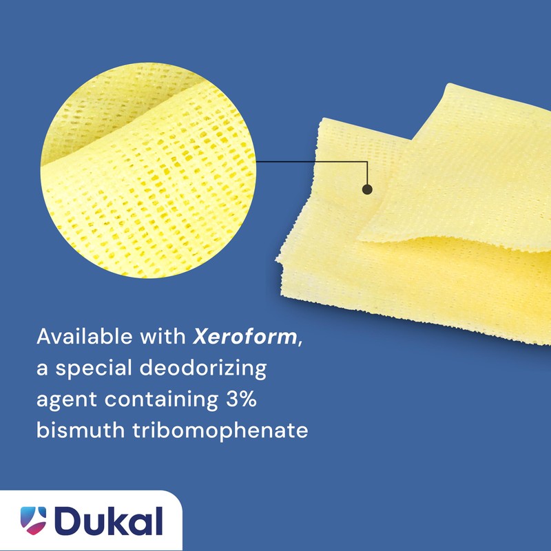 Dukal Xeroform Petrolatum Gauze, Sterile, 5" W x 9" L