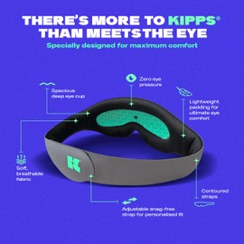 KIPPS Original Sleep Mask - Light Blocking, 3D Eye Mask, Zero Eye Pressure, Comfortable & Adjustable, Perfect for Sleep/Travel/Yoga and to add More Zen in Your Life - Cool Grey
