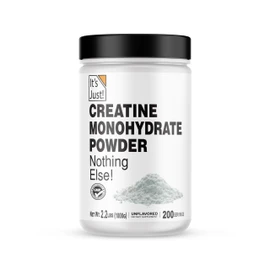 It's Just! - Creatine Monohydrate Powder, Pure Creatine Powder, Made in USA, 3rd Party Lab Tested, 5g Per Serving, Scoop Included, No Fillers, No Added Flavor (Unflavored, 1000g / 200 Servings)
