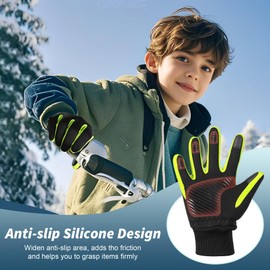 Kids Winter Sports Cycling Gloves Children Warm Touch Screen Anti-slip Thermal Outdoor Windproof Gloves for Boys Girls Running Riding Bike