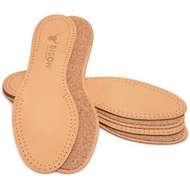 Insoles made of vegetable-tanned leather, insoles with natural cork against sweaty feet for men and women, anti-sweat, odour absorber, soles, breathable