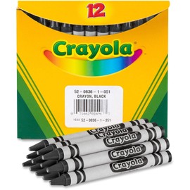 Crayola Crayons, Black, Single Color Crayon Refill, 12 Count Bulk Crayons, School Supplies