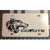 Coyote License Plate Black/white Vinyl