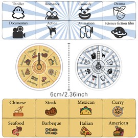 Movie Food Decision Acrylic Game Spinner Wheel Date Night Ideas for Couples Anniversary Valentines Day Present for Girlfriend Boyfriend Funny Present for Husband Wife