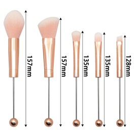 Perfeclan 5 Stück Perlen-Lidschatten-Rouge, vielseitige DIY-Augenbrauen-Kosmetikpinsel